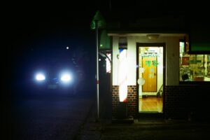 barber at night